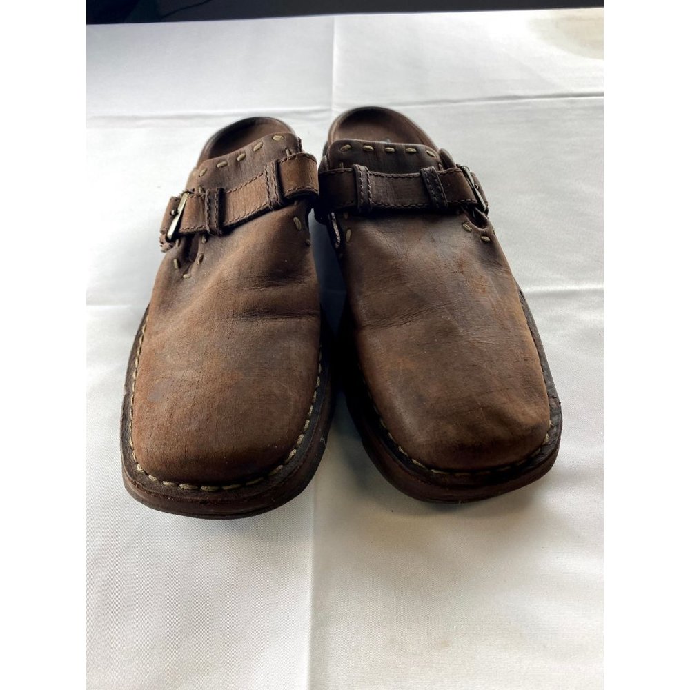Men's Handmade Leather Slippers Brown 8